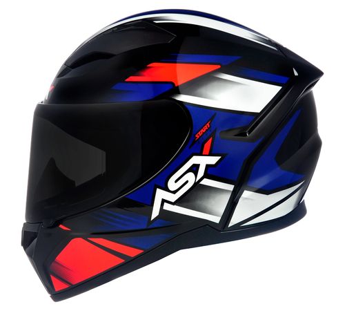 Capacete ASX City Start Preto Vermelho Azul