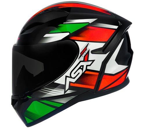 Capacete ASX City Start Preto Vermelho Verde