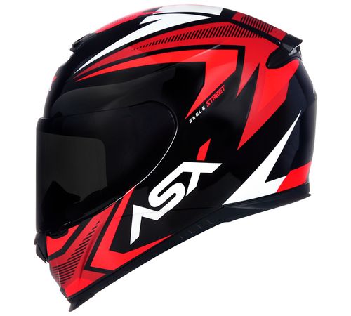 Capacete ASX Eagle Street Preto Vermelho Branco