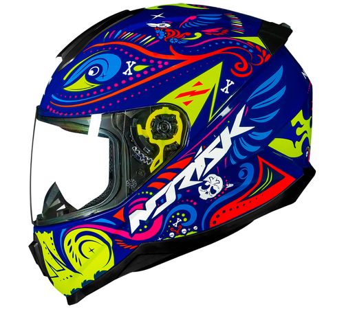 Capacete Norisk Razor Circus Azul Amarelo