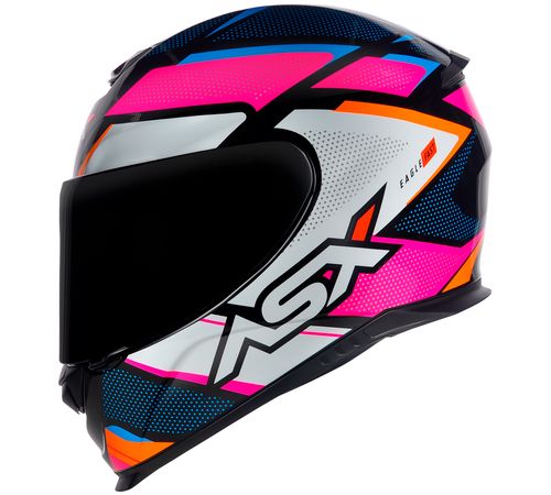Capacete ASX Eagle Fast Preto Rosa Branco