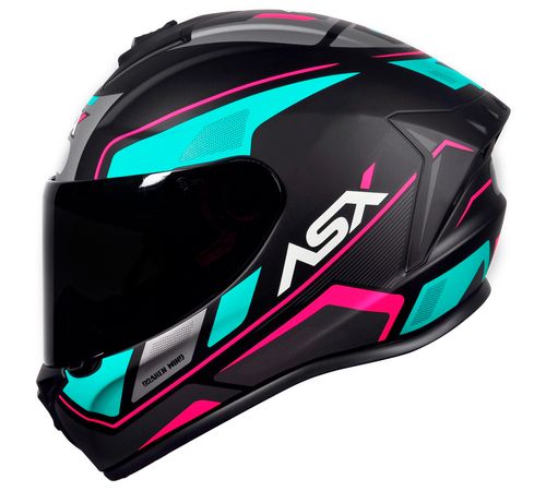 Capacete ASX Draken Wind Fosco Preto Tiffany Pink
