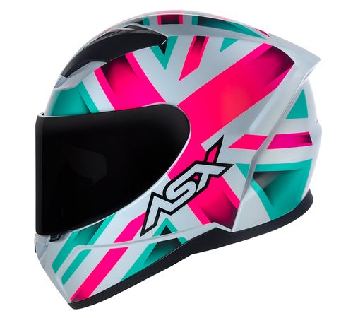 Capacete ASX City Kingdom Branco Rosa Tiffany
