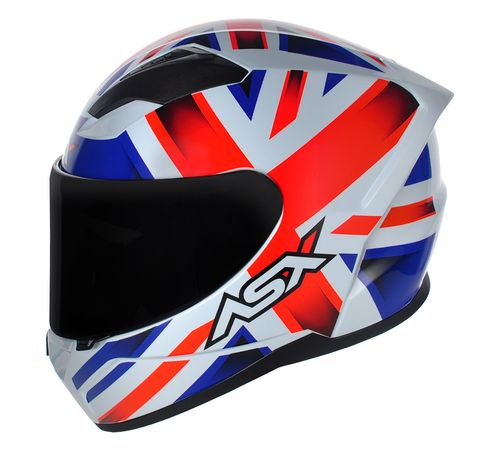 Capacete ASX City Kingdom Branco Vermelho Azul