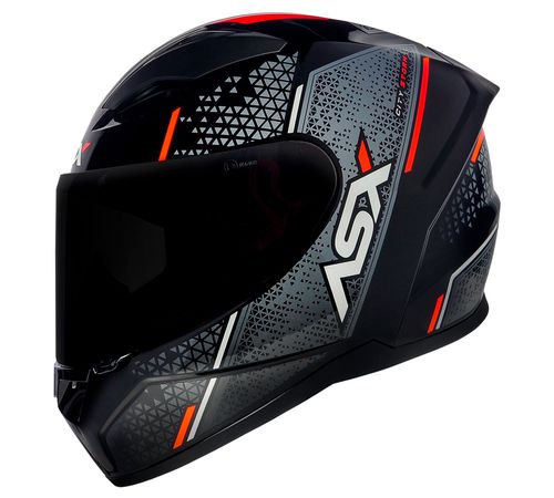 Capacete ASX City Storm Preto Cinza Vermelho