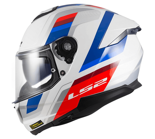 Capacete LS2 FF808 Stream 2 Vintage Branco Azul Vermelho