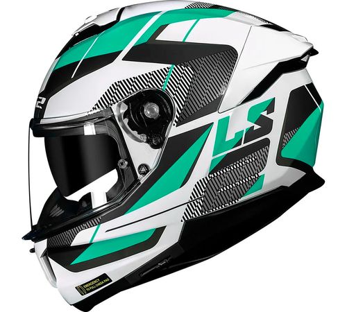 Capacete Original LS2 FF808 Stream 2 Road Branco Verde