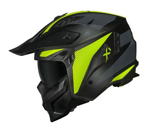 Capacete Norisk Darth 2 X1 Preto Amarelo Fosco