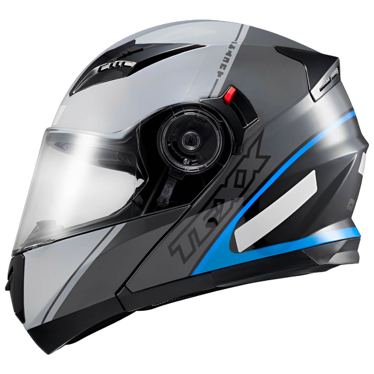 Capacete Texx Gladiator V3 Makan Cinza Azul