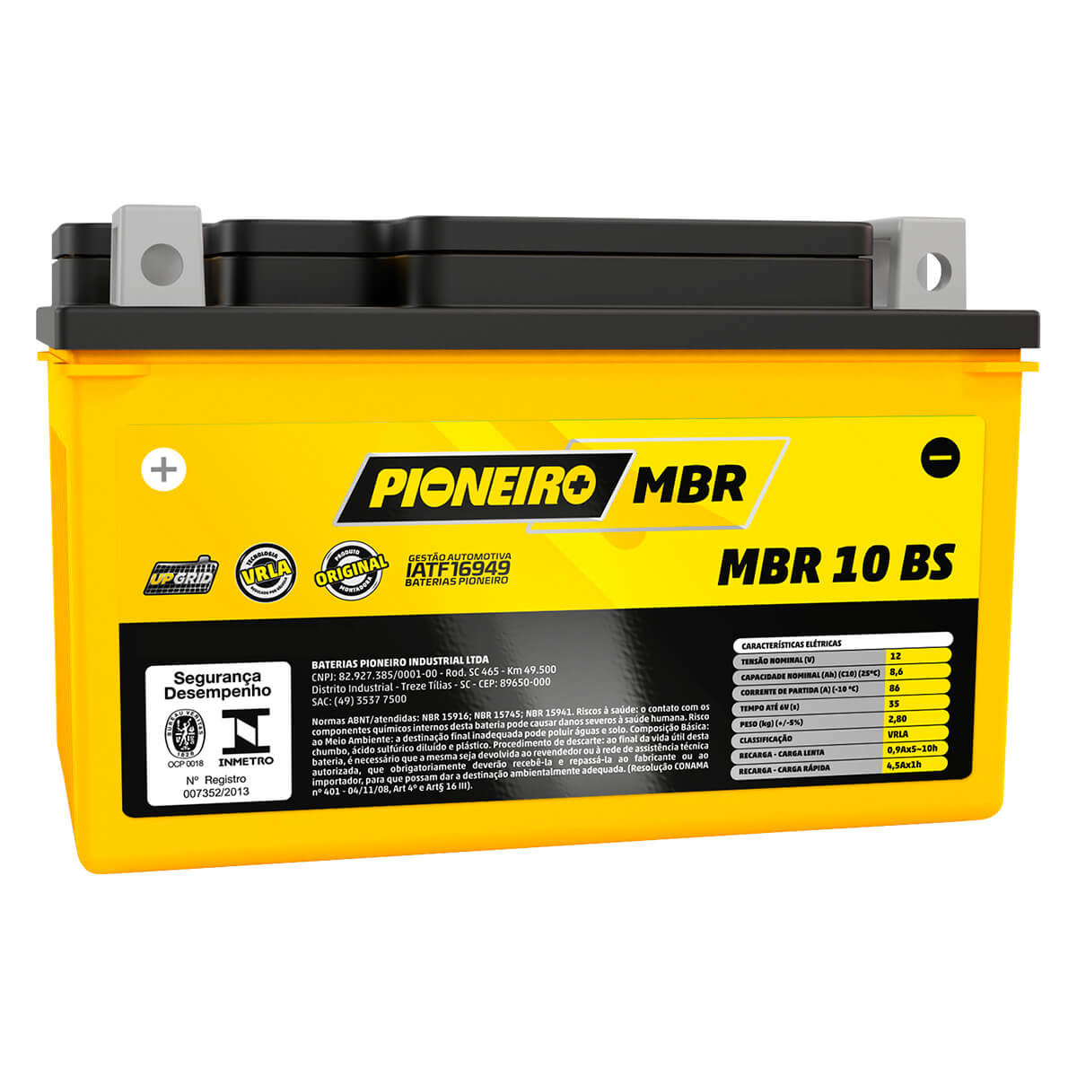 Bateria Pioneiro YTZ-10S MBR 10-BS MT07 MT09 Cb 500 650 Cbr 650 1000