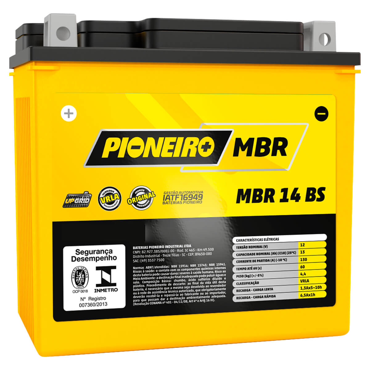 Bateria Pioneiro YTX14-BS MBR 14-BS F650GS F800 Tiger 900 YZF 1000R