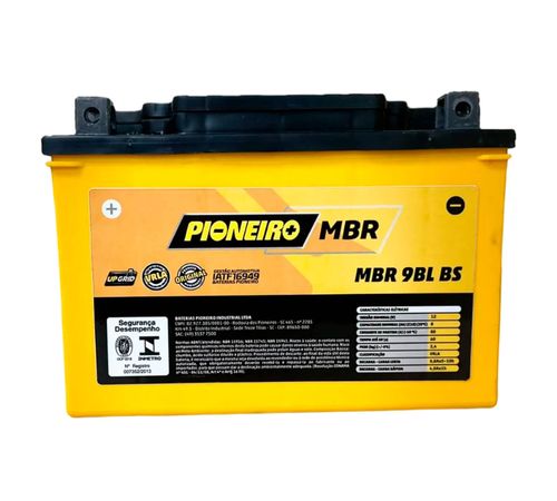 Bateria Pioneiro YT9BBS MBR 9BL-BL YZF-R6 YZF-R7 XT 600R MT03