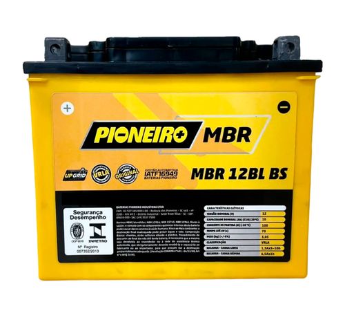 Bateria Pioneiro YTX12B-BS MBR 12BL-BS Fazer 600 XJ6 Cbr 1100 VT 1100