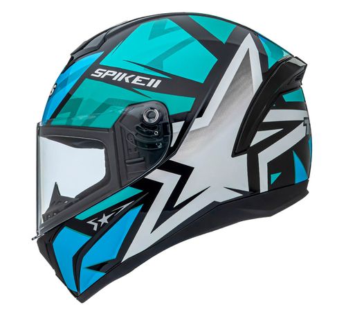 Capacete Peels Spike 2 1ST Preto Verde Água
