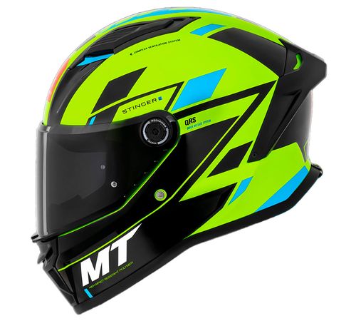 Capacete MT Fechado Stinger 2 Zivze C3 Preto Amarelo Fluor