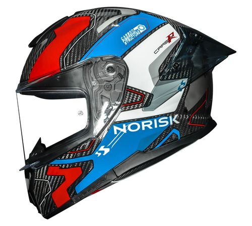 Capacete Fechado Norisk Carbon R Rider Azul Branco