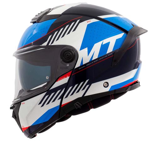 Capacete MT Escamoteável Atom 2 SV Edix D7 Azul