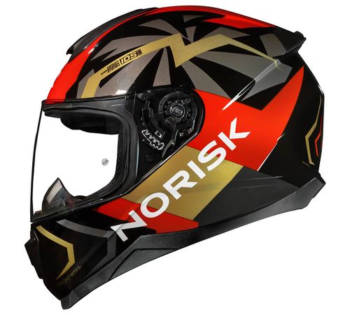 Capacete Norisk Fechado Razor Godspeed Vermelho Ouro