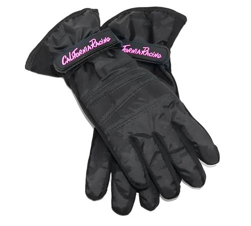 Luva Feminina Califórnia Racing Impermeável Preto Rosa