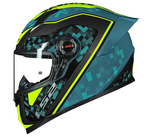 Capacete Fechado LS2 FF358 S Striker Azul Amarelo