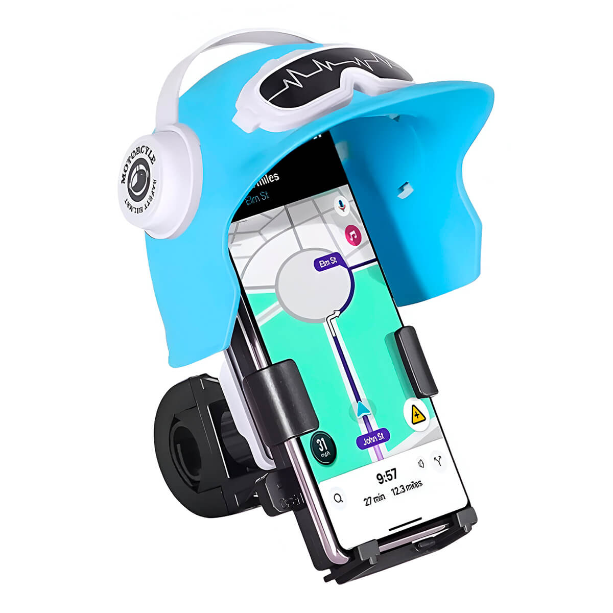 Suporte Celular Moto Com Carregador E Capacete - Tomate