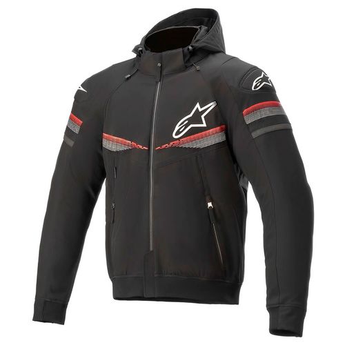 Jaqueta Alpinestars Sektor V2 Tech Hoodie Preto Vermelho Fluor