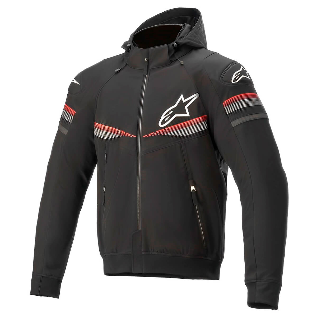 Jaqueta Alpinestars Sektor V2 Tech Hoodie Preto Vermelho Fluor
