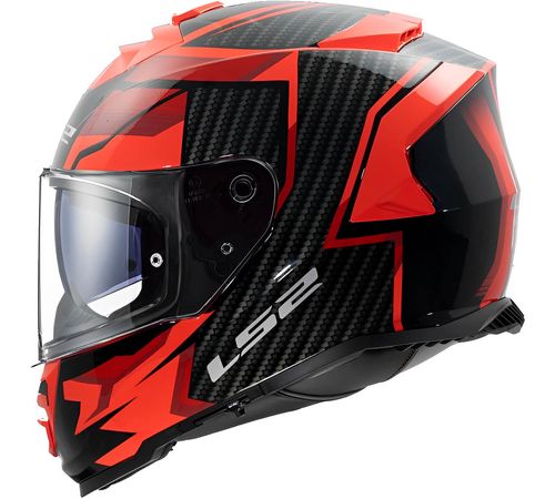 Capacete Fechado LS2 FF800 Storm Tracker Preto Vermelho