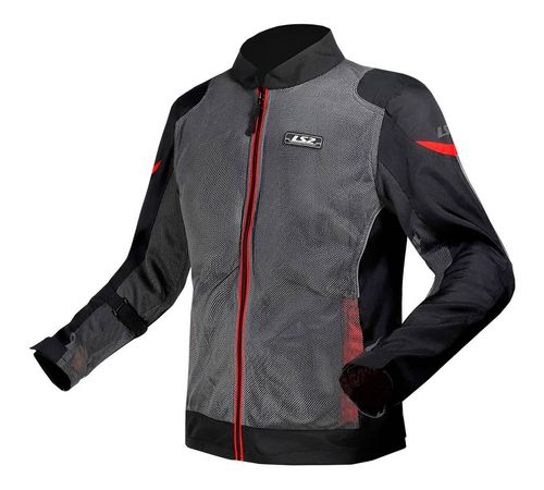 Jaqueta Ls2 Airy Preto Cinza Vermelho Masculina