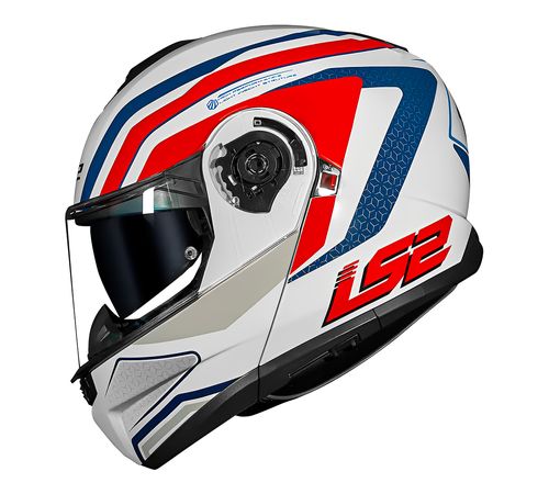 Capacete LS2 FF908 Strobe 2 Phantom Branco Azul Vermelho