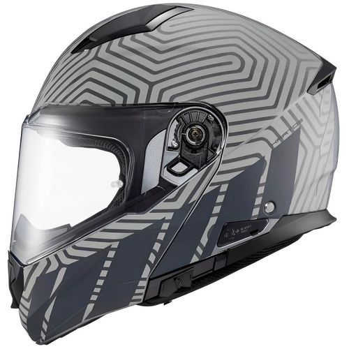 Capacete Escamoteável Texx Kratos Cyber Cinza Fosco 56