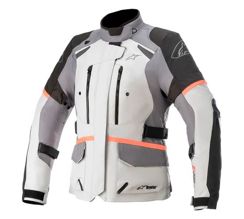 Jaqueta Alpinestars Stella Andes V3 Drystar Cinza Gelo Cinza Escuro Preto Coral
