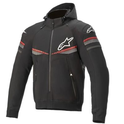 Jaqueta Alpinestars Sektor V2 Tech Hoodie Preto Vermelho Fluor