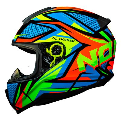 Capacete Original Norisk Razor Sharp Preto Amarelo Laranja