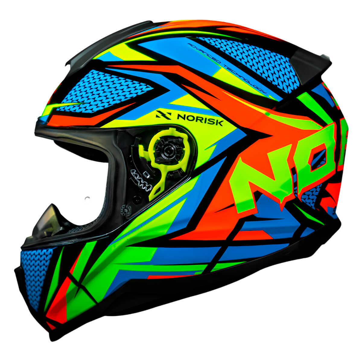 Capacete Original Norisk Razor Sharp Preto Amarelo Laranja