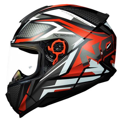 Capacete Original Norisk Razor Sharp Preto Vermelho