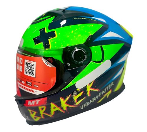 Capacete MT Braker SV Urbanspater C8 Verde Fluor