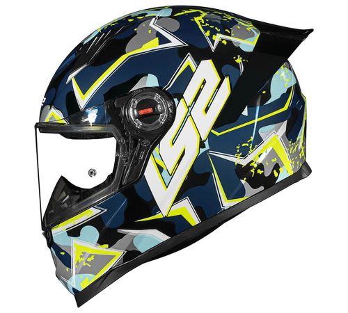 Capacete LS2 FF358 S Camo Azul Amarelo