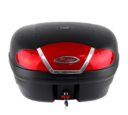 Baú Bauleto Glider Boxer Moto 46 Litros Lente Vermelha