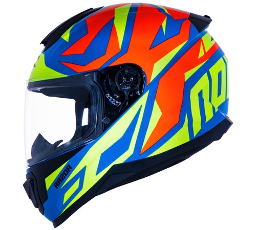 Capacete Norisk Razor Cutting Azul Amarelo Vermelho