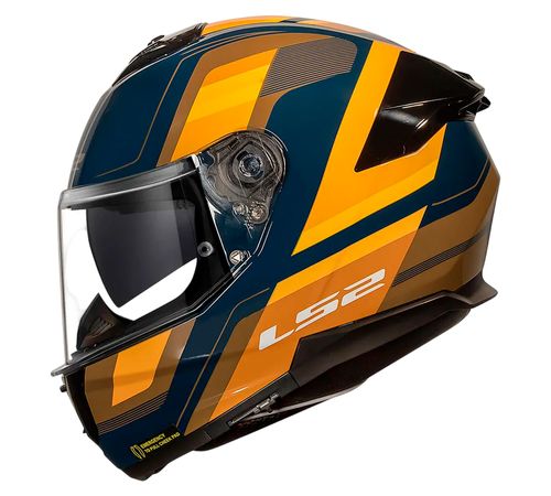 Capacete LS2 FF808 Stream 2 Vintage Azul Laranja