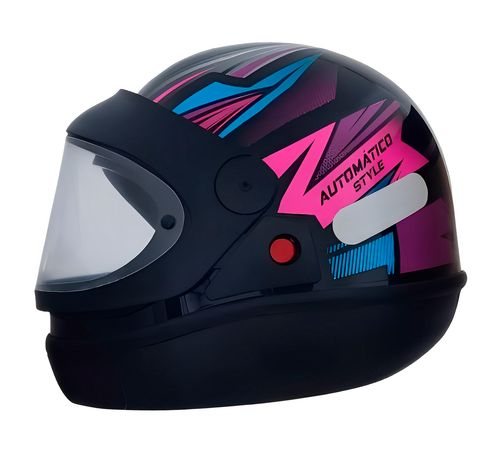 Capacete EBF Automatico Style Preto Rosa