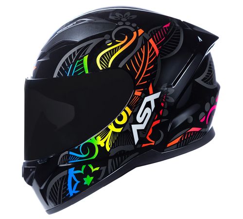 Capacete ASX City Flowers Preto Grafite Color
