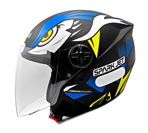 Capacete EBF Spark Jet Dragon Preto Azul Fosco