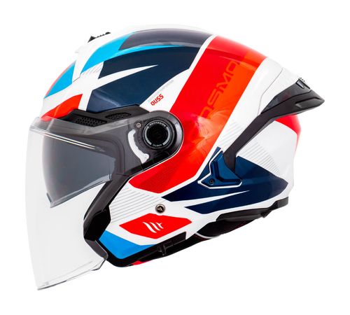 Capacete MT Cosmo SV Braut A17 Branco Perola Vermelho