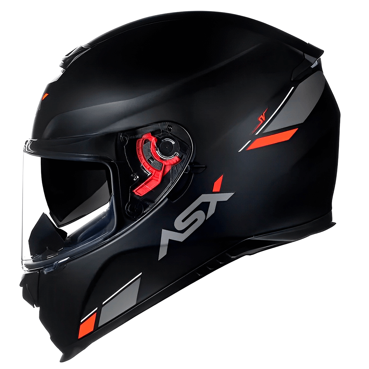 Capacete ASX Eagle SV Solid Monocolor Fosco Preto Cinza Vermelho 62