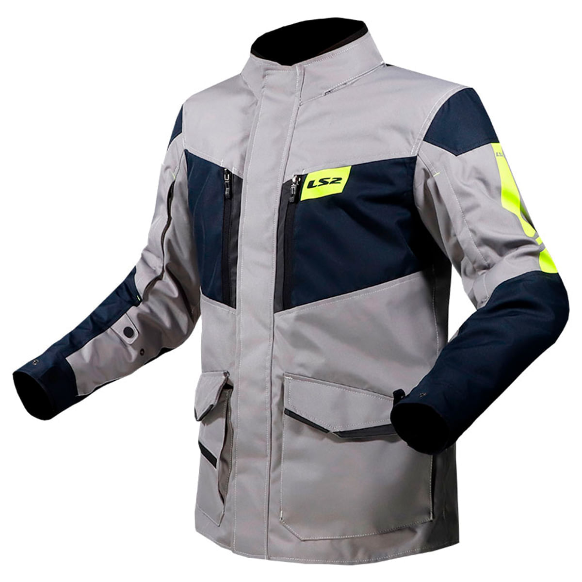 Jaqueta LS2 Metropolis Evo Titanium Azul Amarelo