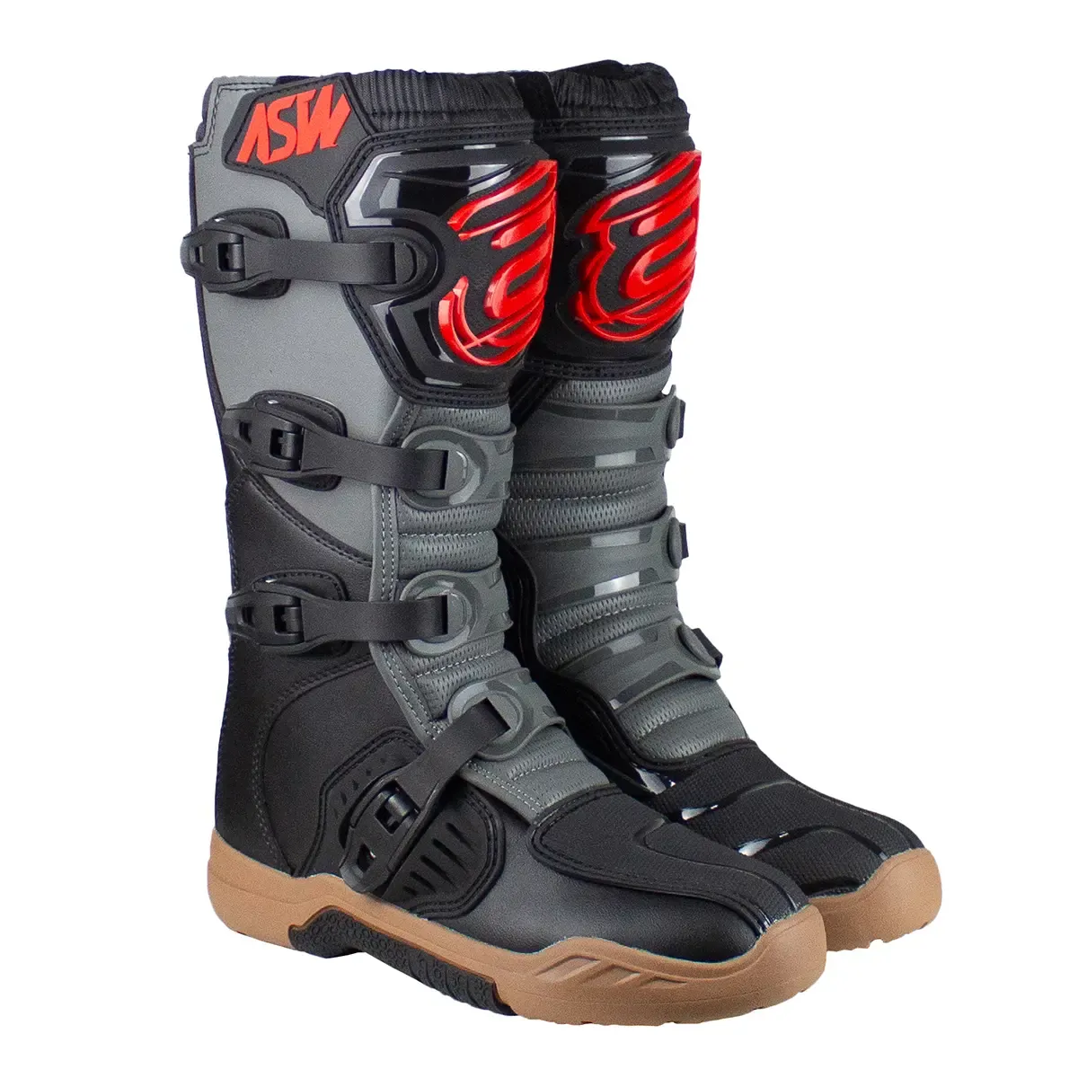 Bota ASW Image Enduro Cinza Preto Vermelho 39/40