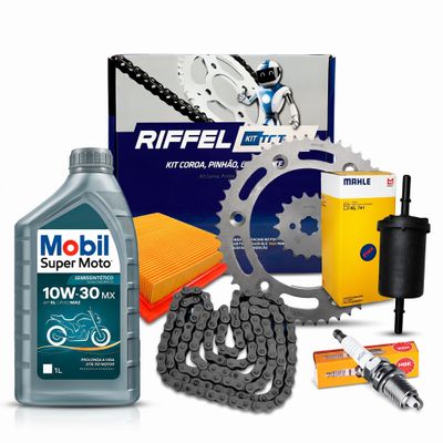 Kit Revisão Completo Honda Bros 150 03 a 15 (Filtros + Óleo + Kit Relação + Vela)