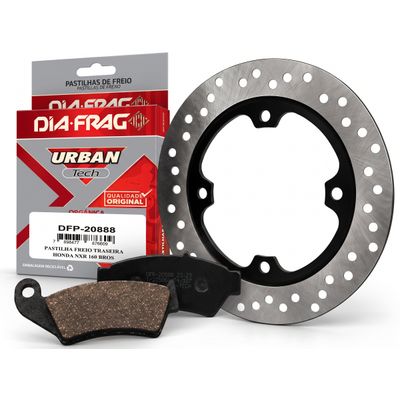Kit Disco de Freio Traseiro e Pastilha Xre 190 16 a 22